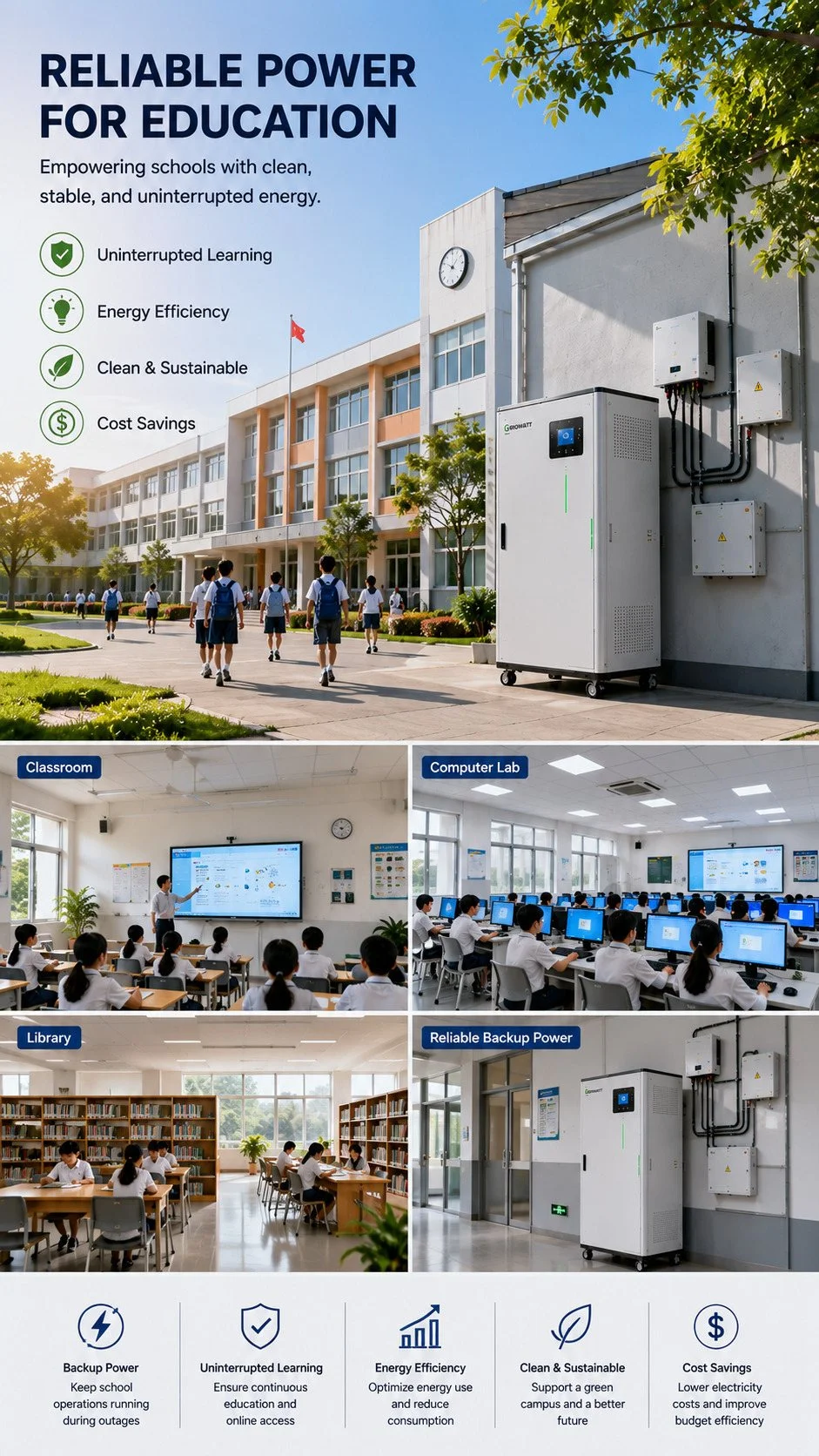 School solar plus storage project